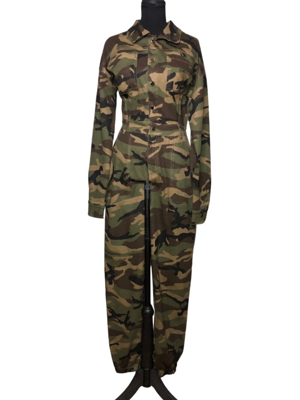 Fashionnova Camouflage Long Sleeve Medium Jumpsuit